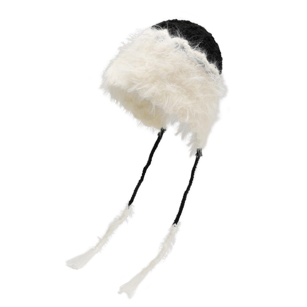 4402 Winter Faux Fur Slouchy Beanie Hat Warm Knit Stretch Cuffed Skull Cap